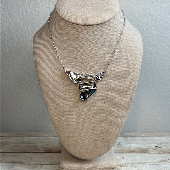 Touchstone by Swarovski Silver Geometric Crystal Necklace - Picture 2 of 8